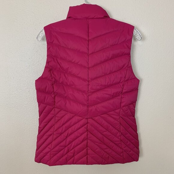 Talbots Womans S Vest Quilted Puffer Down Filled Pink Zip Front Pockets Classic - Picture 3 of 12